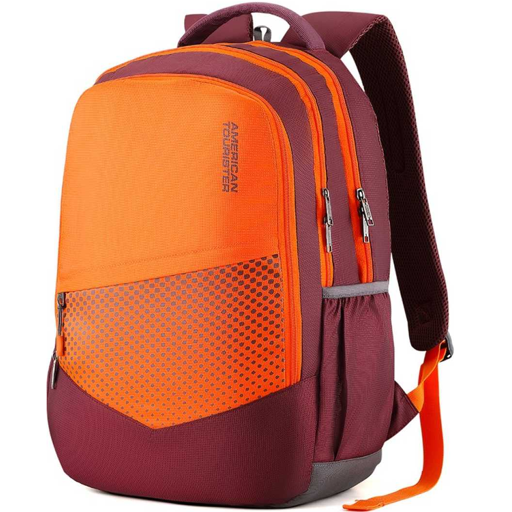Mist Sch Bag 29.5 L Backpack  (Maroon, Orange)
