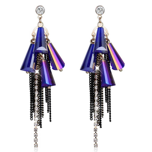 Designer Fashion Tassels Earrings Crystal Crystal Drops & Danglers