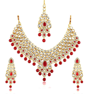 Alloy, Crystal, Stone Jewel Set  (Red)
