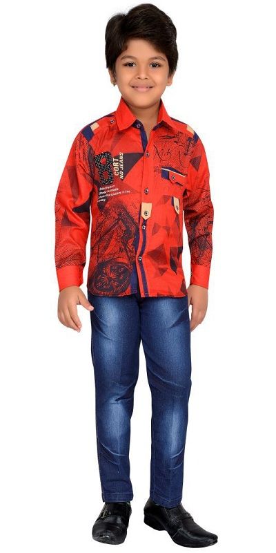 AJ Dezines Multicolor Cotton Shirt With Jeans boy dress