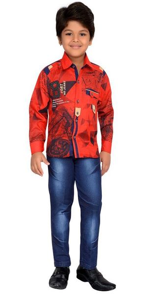 AJ Dezines Multicolor Cotton Shirt With Jeans boy dress
