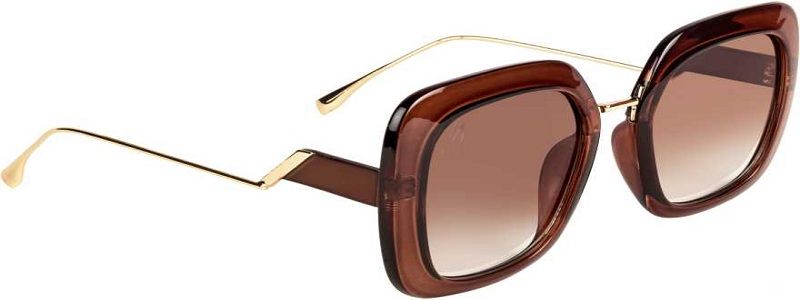 UV Protection, Gradient Over-sized, Retro Square Sunglasses (68)  (Brown, Clear)